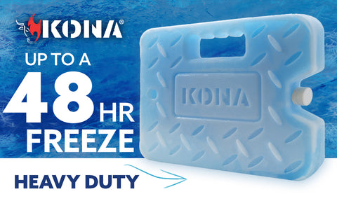Kona Blue/Ice 2 Pound Ice Packs for Coolers - Long Lasting Design -  Refreezable Reusable Cooler Ice Pack (2)