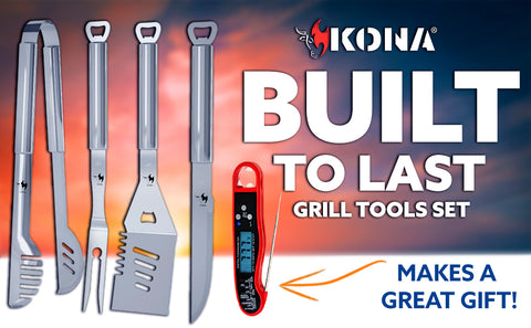 Kona Basics 3-Piece Stainless Steel Barbecue Tool Set