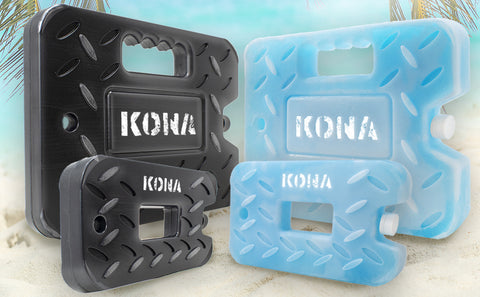 Kona Blue/Ice 2 Pound Ice Packs for Coolers - Long Lasting Design -  Refreezable Reusable Cooler Ice Pack (2)