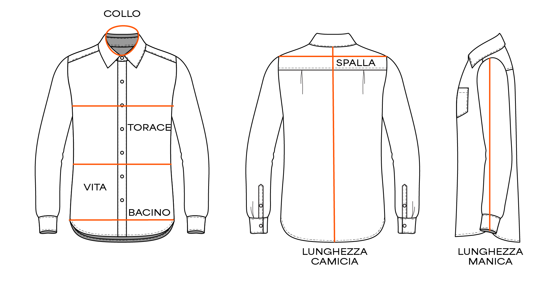 Guida alle taglie di Connola camicie