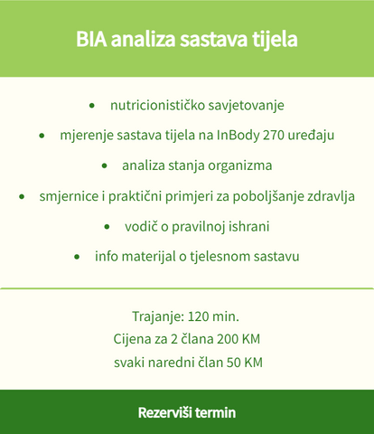 Analiza sastava tijela mjerenje mišićne mase i masnoća InBody 270 370 analizator BIA savjetovanje izrada planova ishrane nutricionista nutricionistkinja Ena Tešić Banja Luka