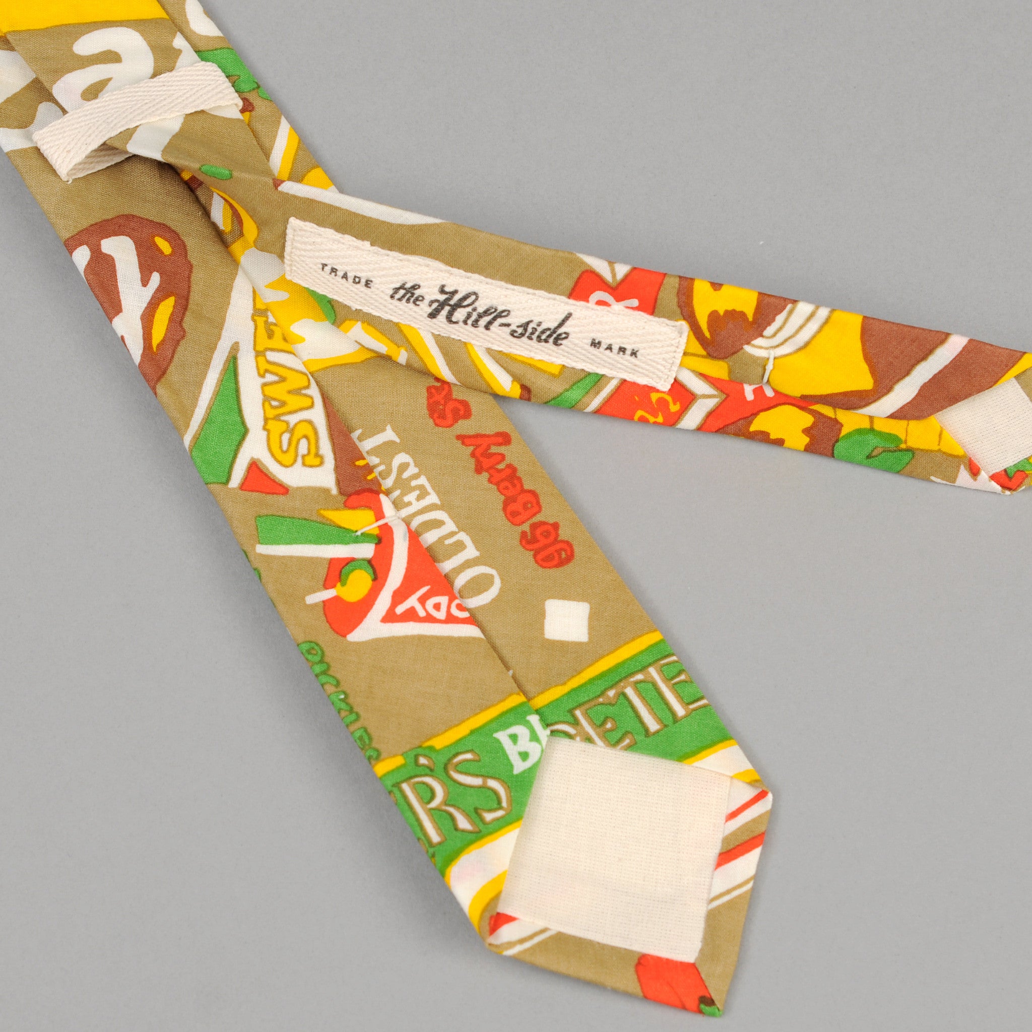 "Brooklyn Burgers" Print Tie, Tan