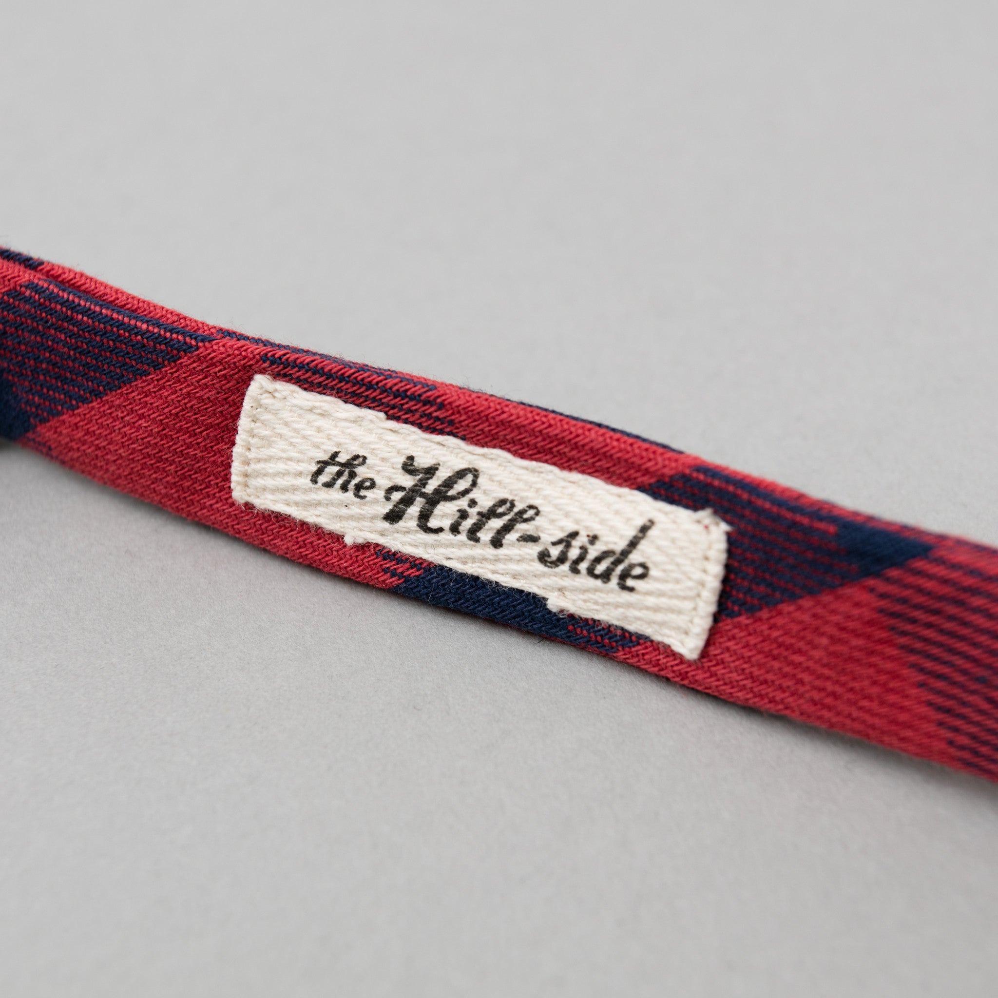 Indigo/Red Flannel Bow Tie, Windowpane