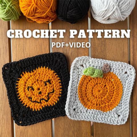 Crochet Granny square pumpkin pattern for beginners