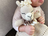 Crochet pattern baby security blanket llama