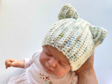 Crochet baby cat ear beanie hat