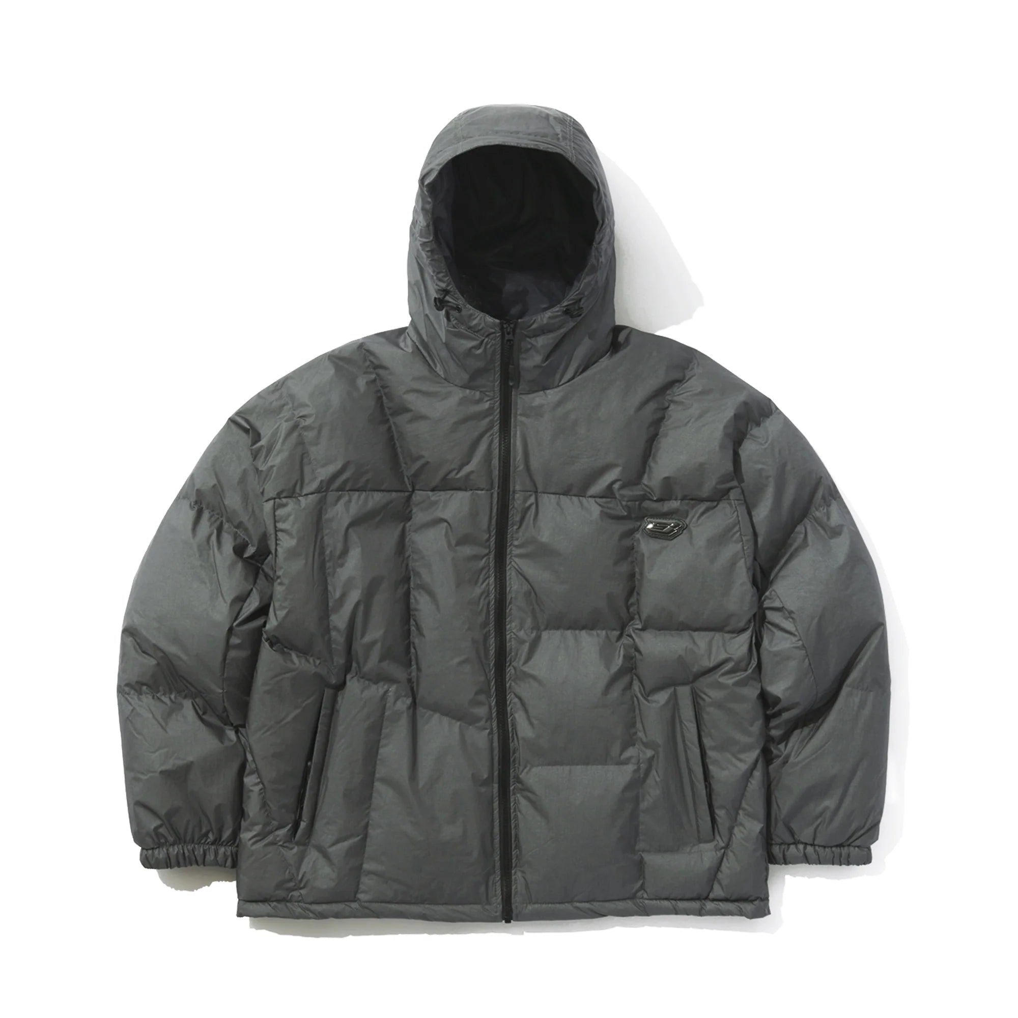 BSRabbit IRREGULAR HOODED PADDING JUMPER GRAY