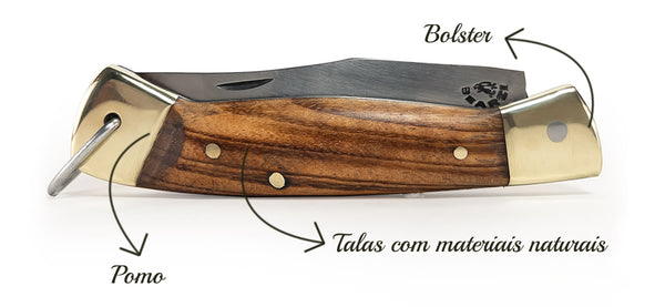 Canivete clássico artesanal com materiais naturais