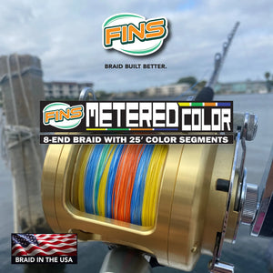 FINS Metered Colored Braid - The Fishing Hunting Store - Fins Braided Fishing Line