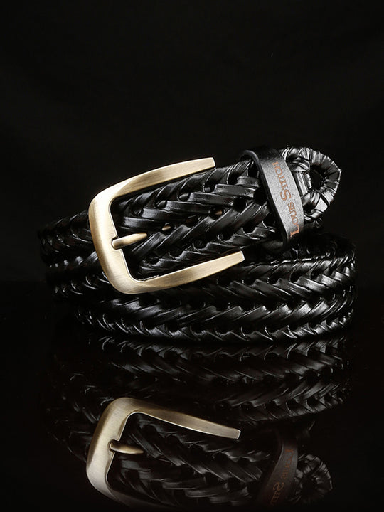 Buy Louis Stitch Men Sacramento Green Braided Elastic Stretch Belt with  Leather Tipped End Online