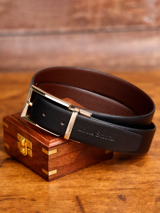 Buy LOUIS STITCH Men Black Leather Formal Belt - Belts for Men