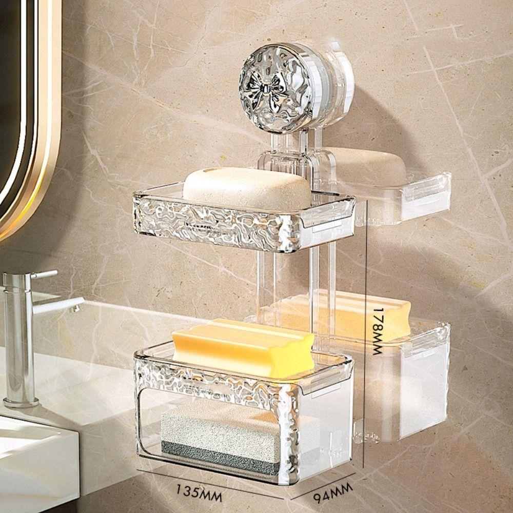 Glacier Silver Double-Layer Suction Soap Dish