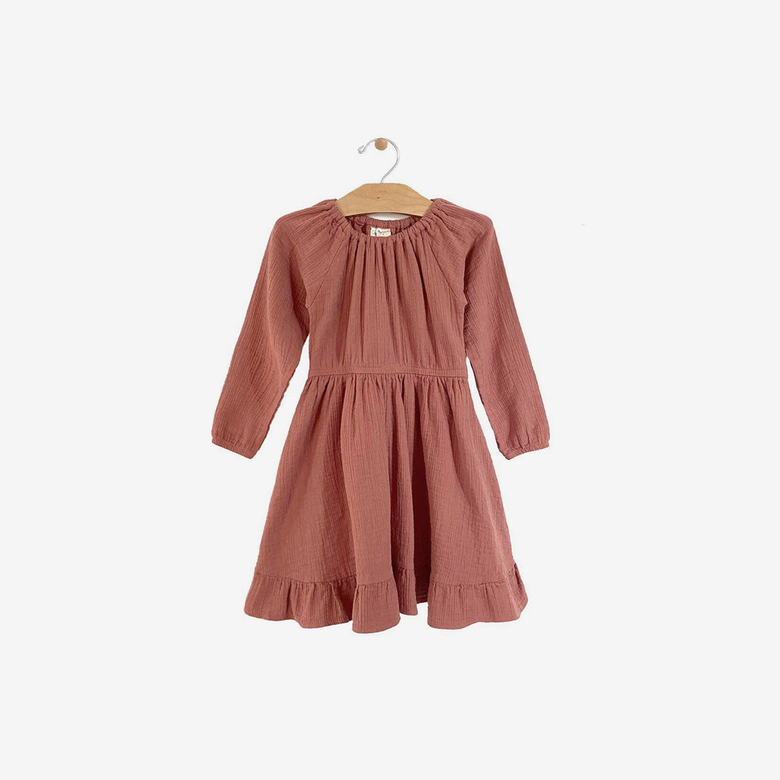 Crinkle Cotton Gathered Peasant Dress - Ember