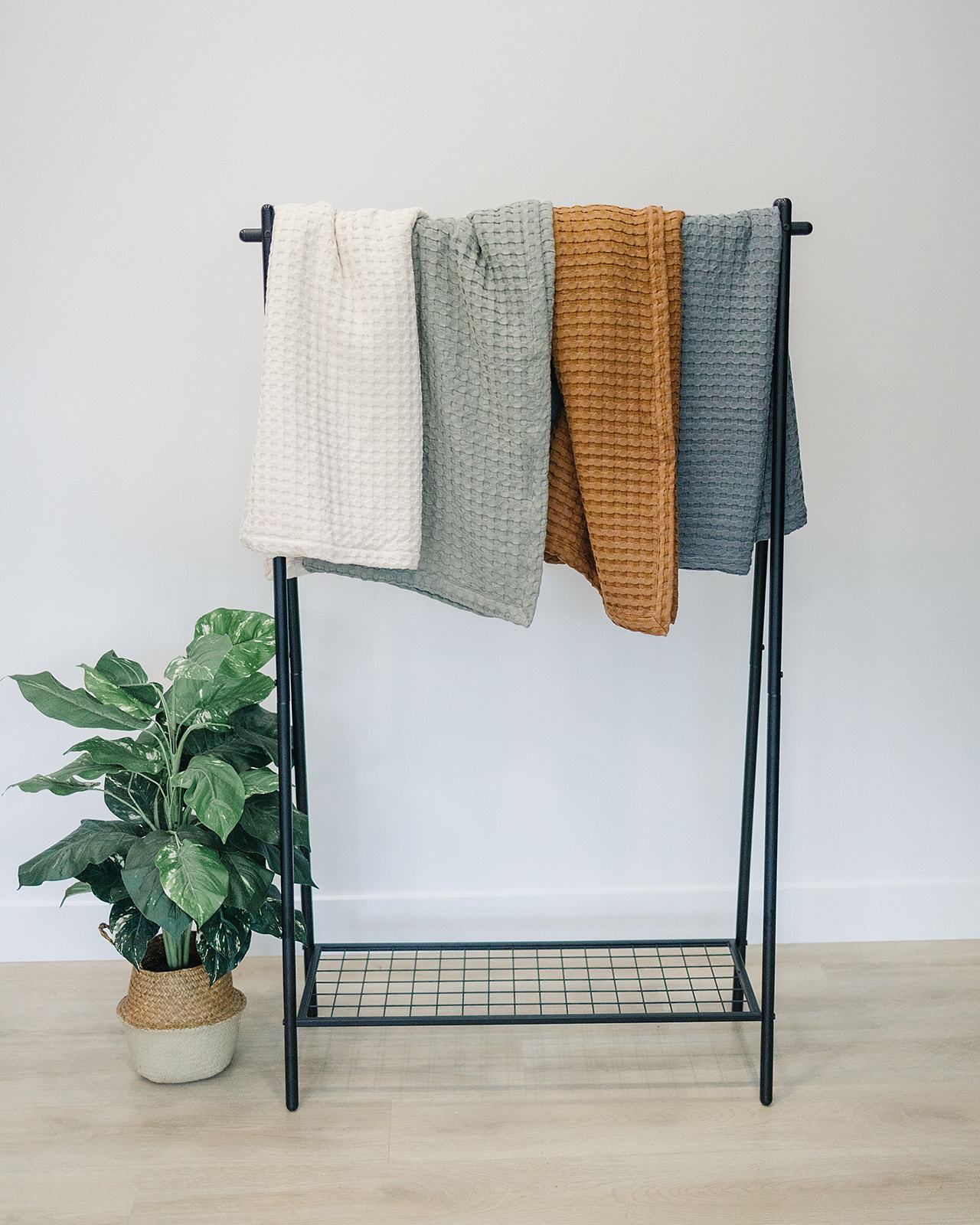 Bamboo/Cotton Waffle Quilt - Steel