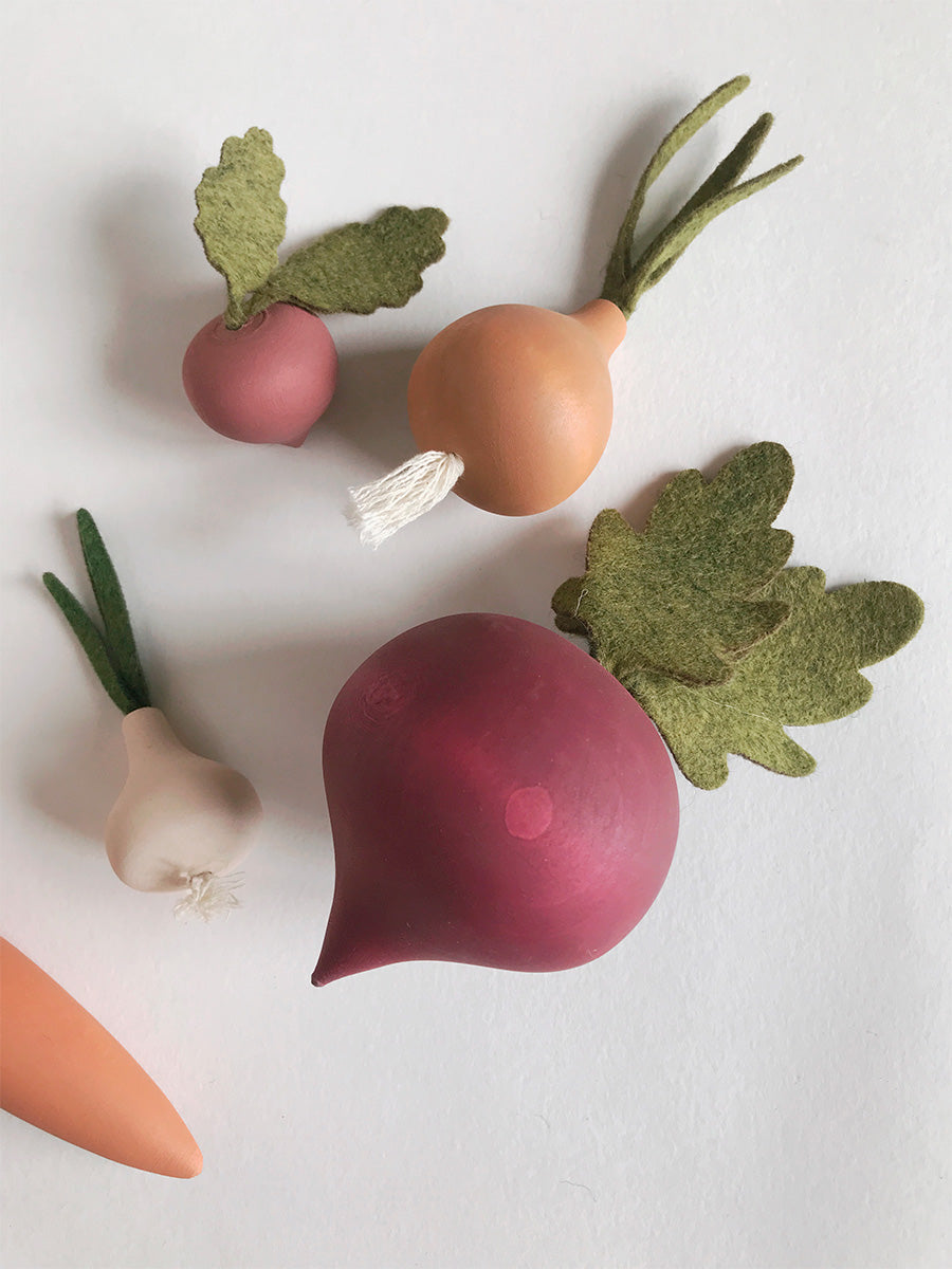 Wood & Felt Play Food Set - Borscht Veggies