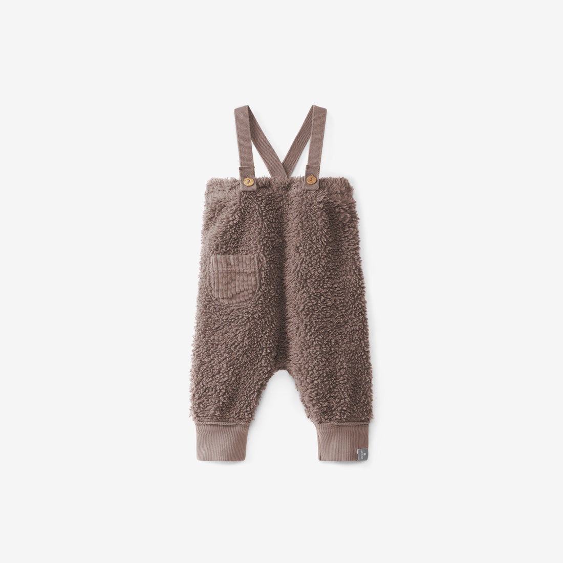 Organic Sherpa Baby Dungarees - Dusty Brown