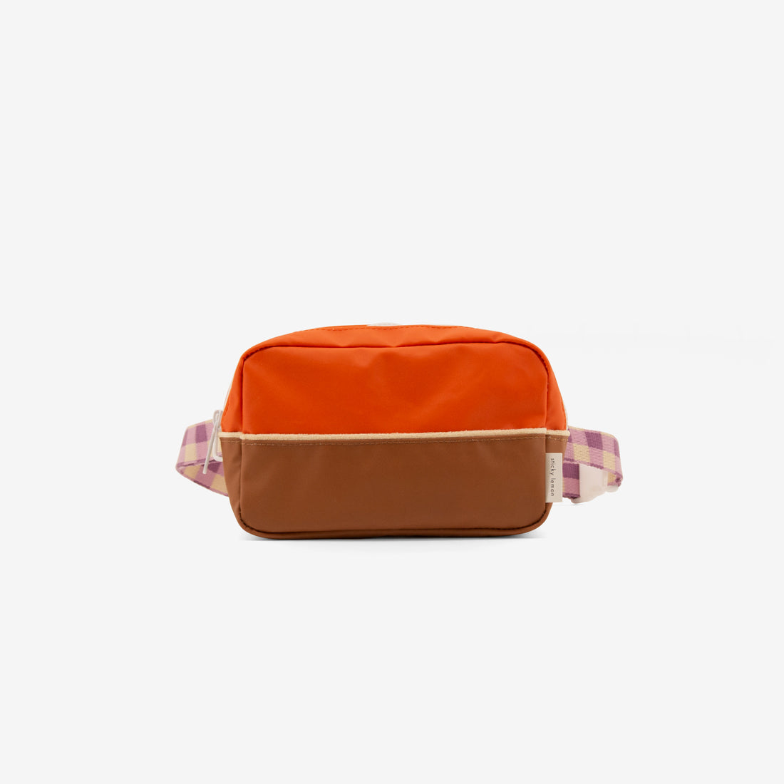 Large rPET Fanny Pack - Colorblock Orange + Brown