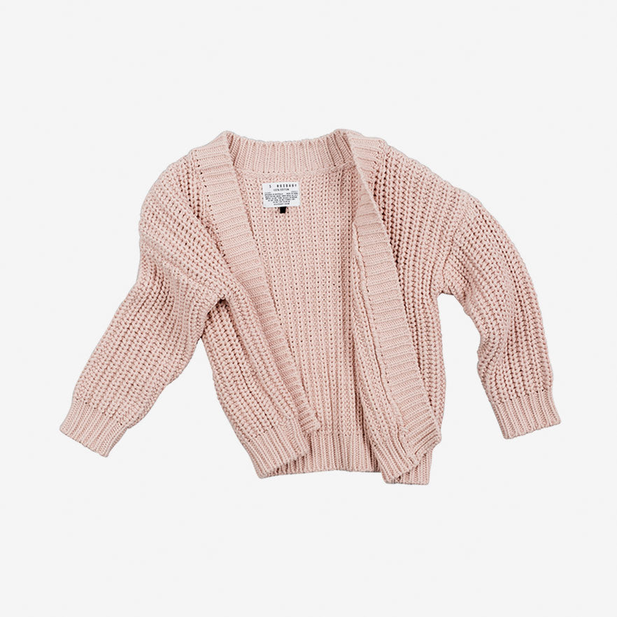 Chunky Rib Knit Cardi - Tearose – bitte