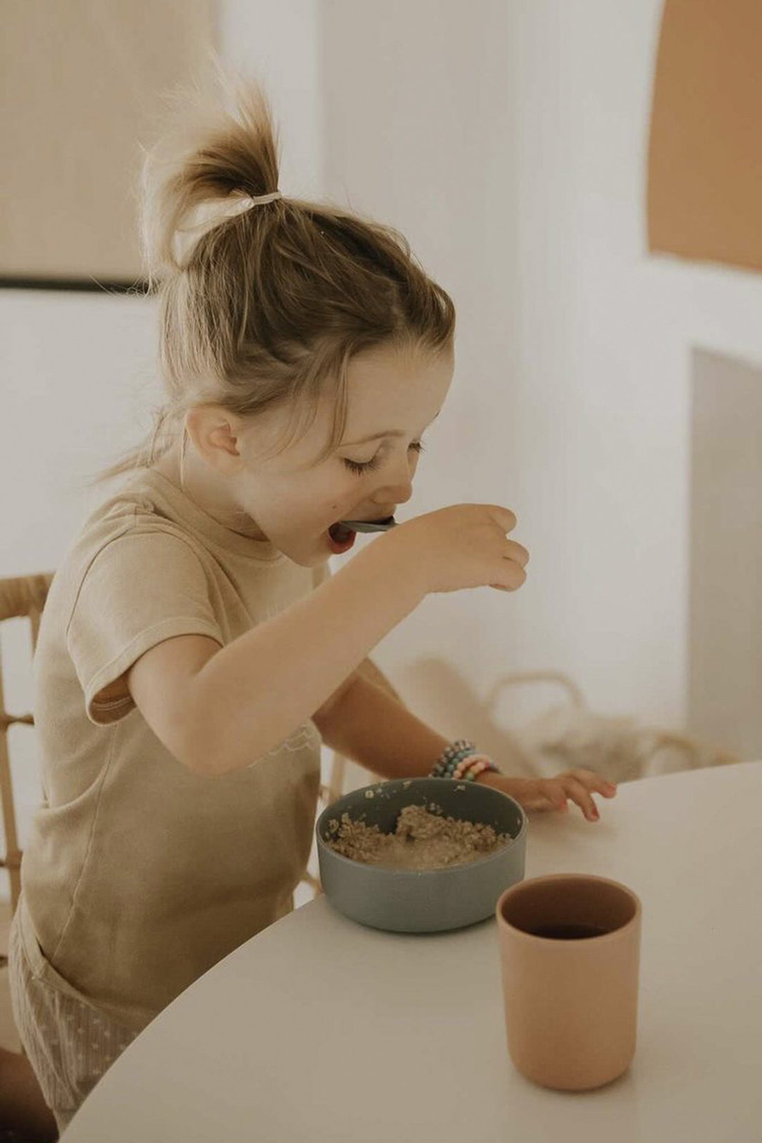 Bamboo Kid-size Dish Set - Cloud Blue