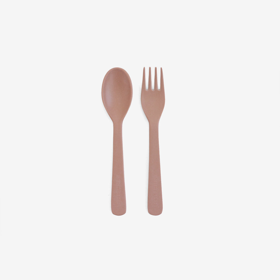 Kid-Size Bamboo Cutlery Set - Cinder Rose