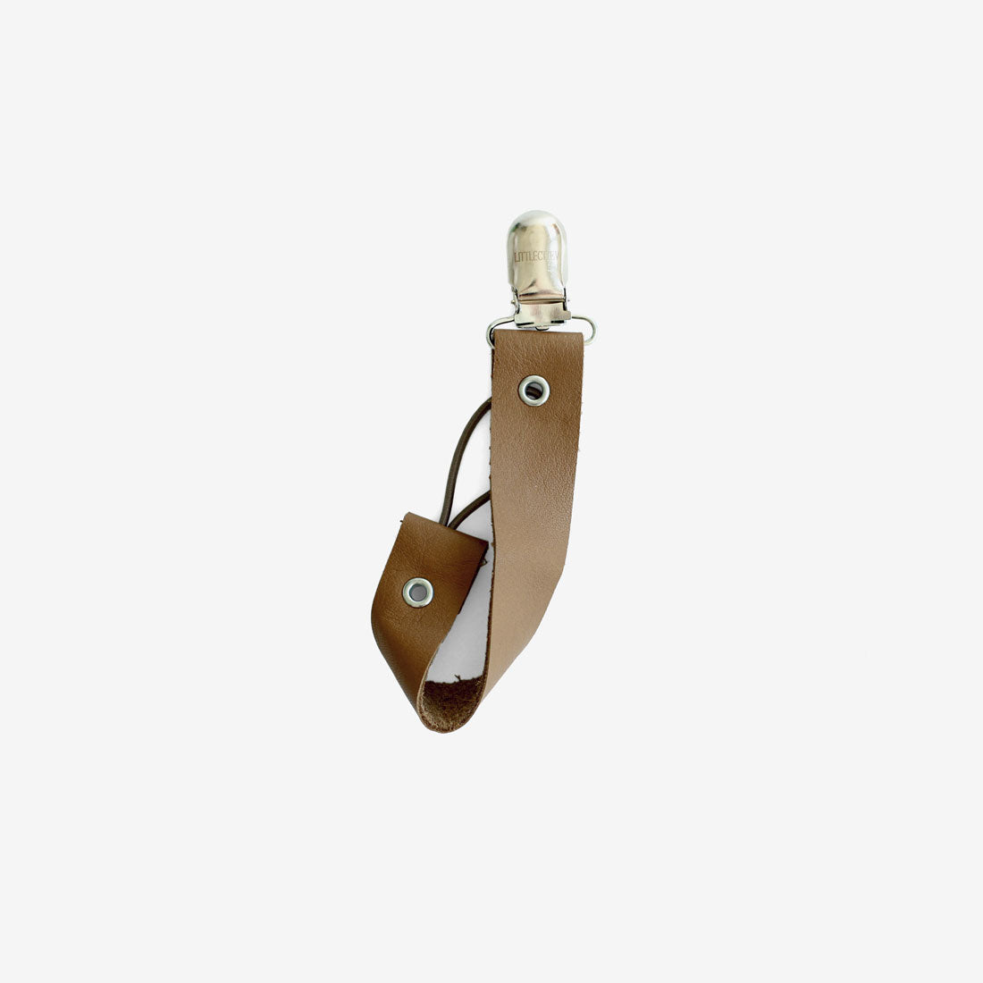 Leather Pacifier Holder - Truffle