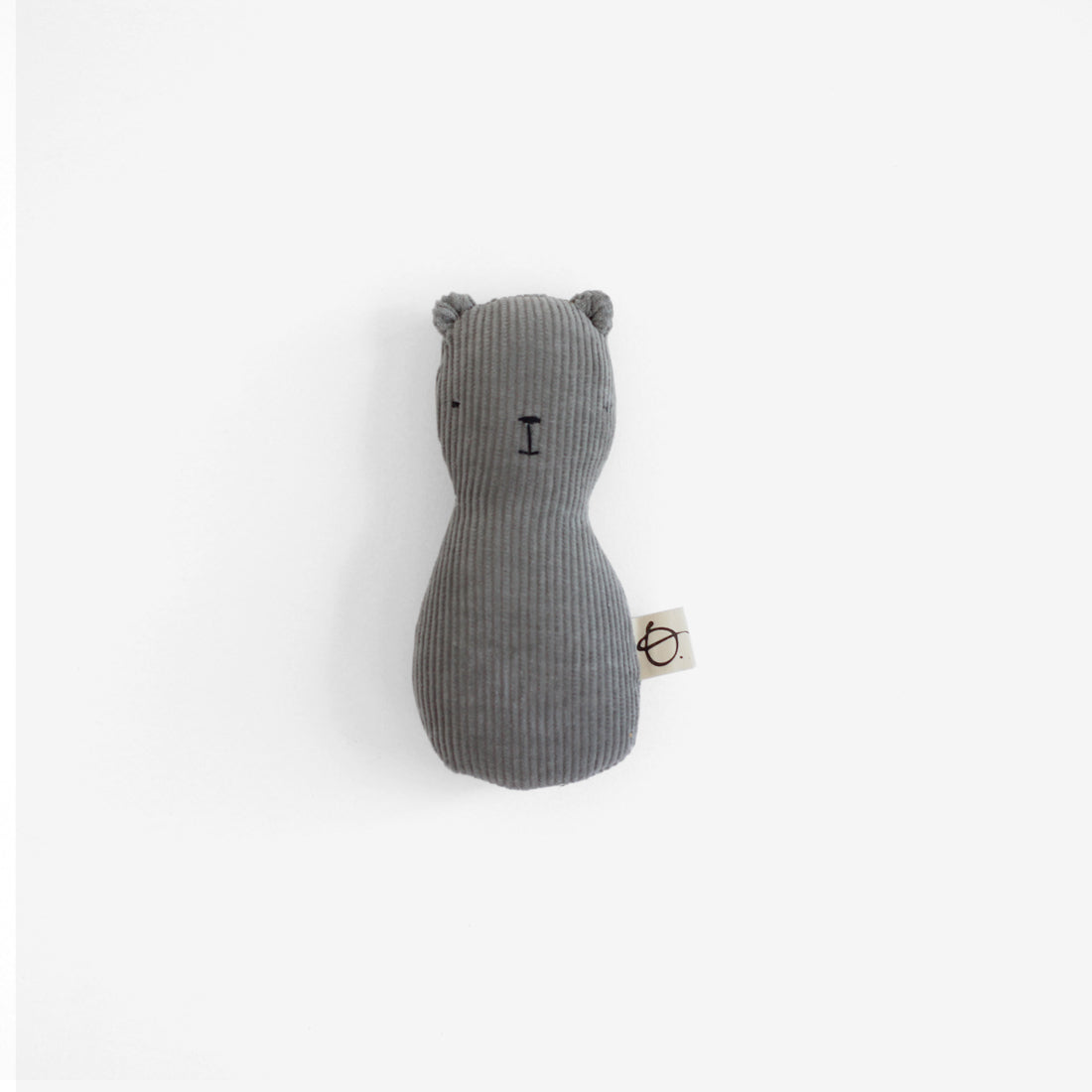 Bear Rattle - Grey Corduroy