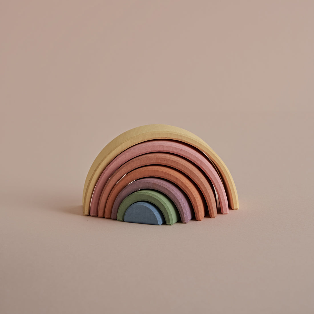 wooden stacking rainbow pastel