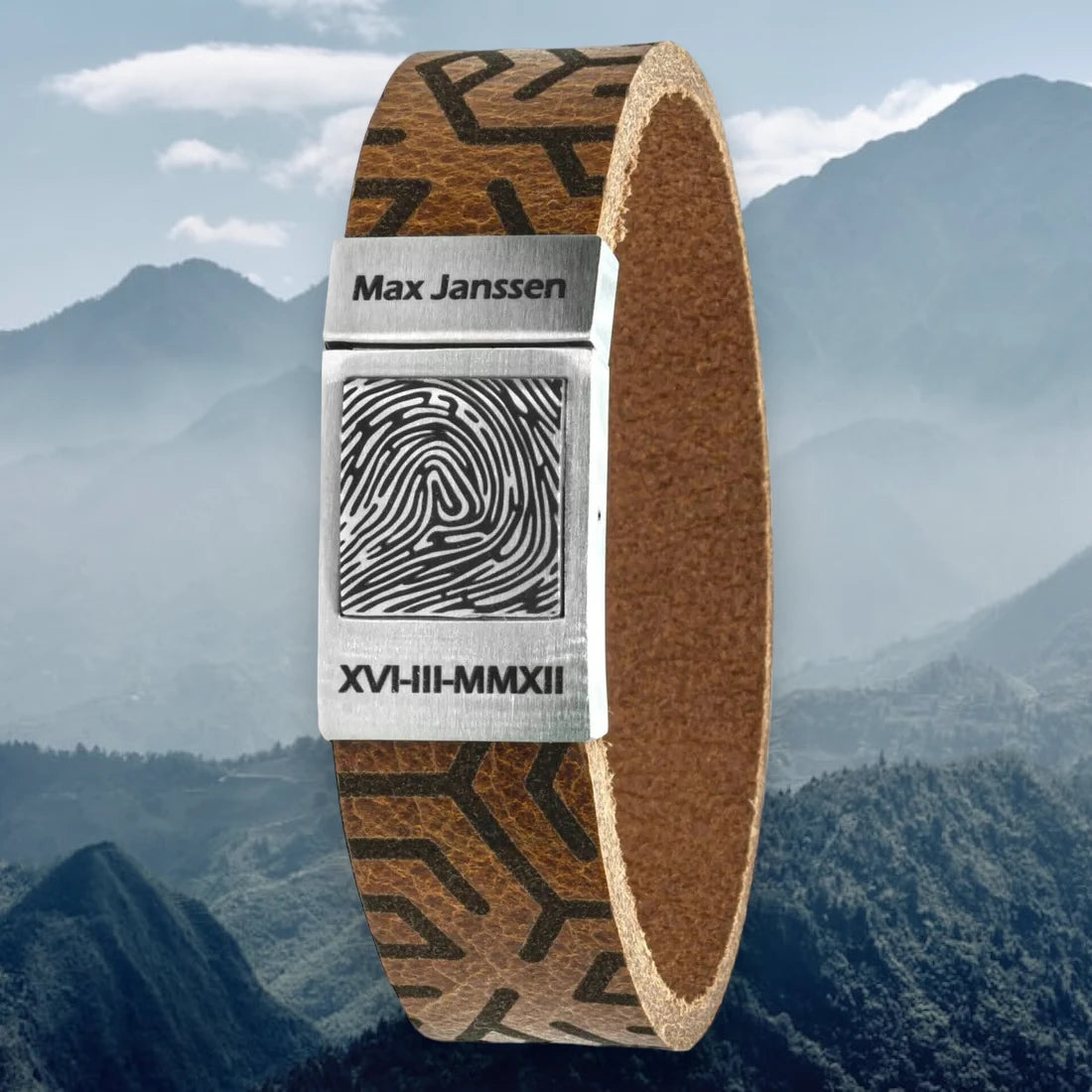 Eigen vingerafdruk armband - Legends edition (7 kleuren leer)