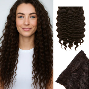 Deep Wave Wire Hair Extensions – Chocolate Brown (3) - WIGI Hair