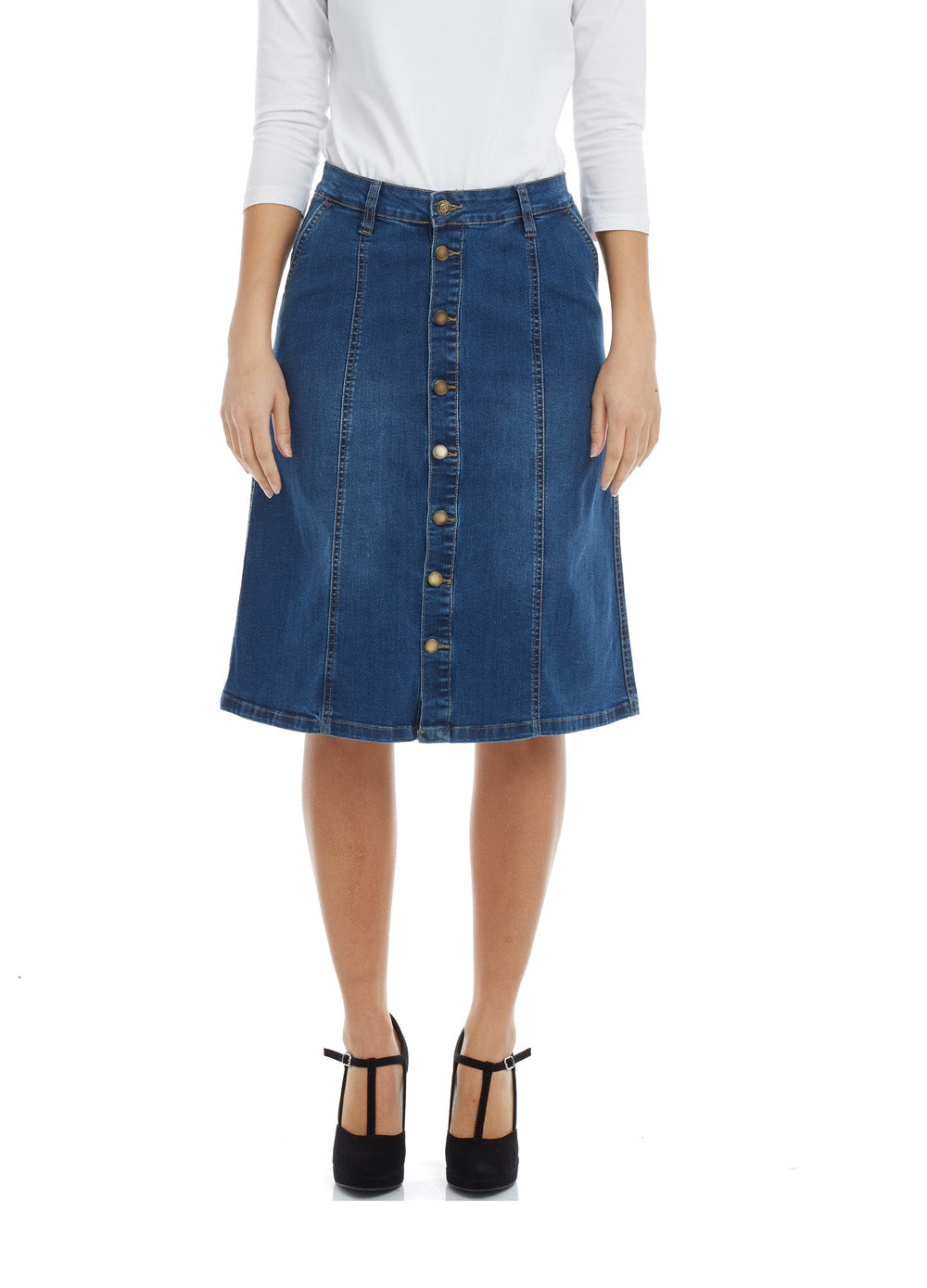womens blue jean skirt