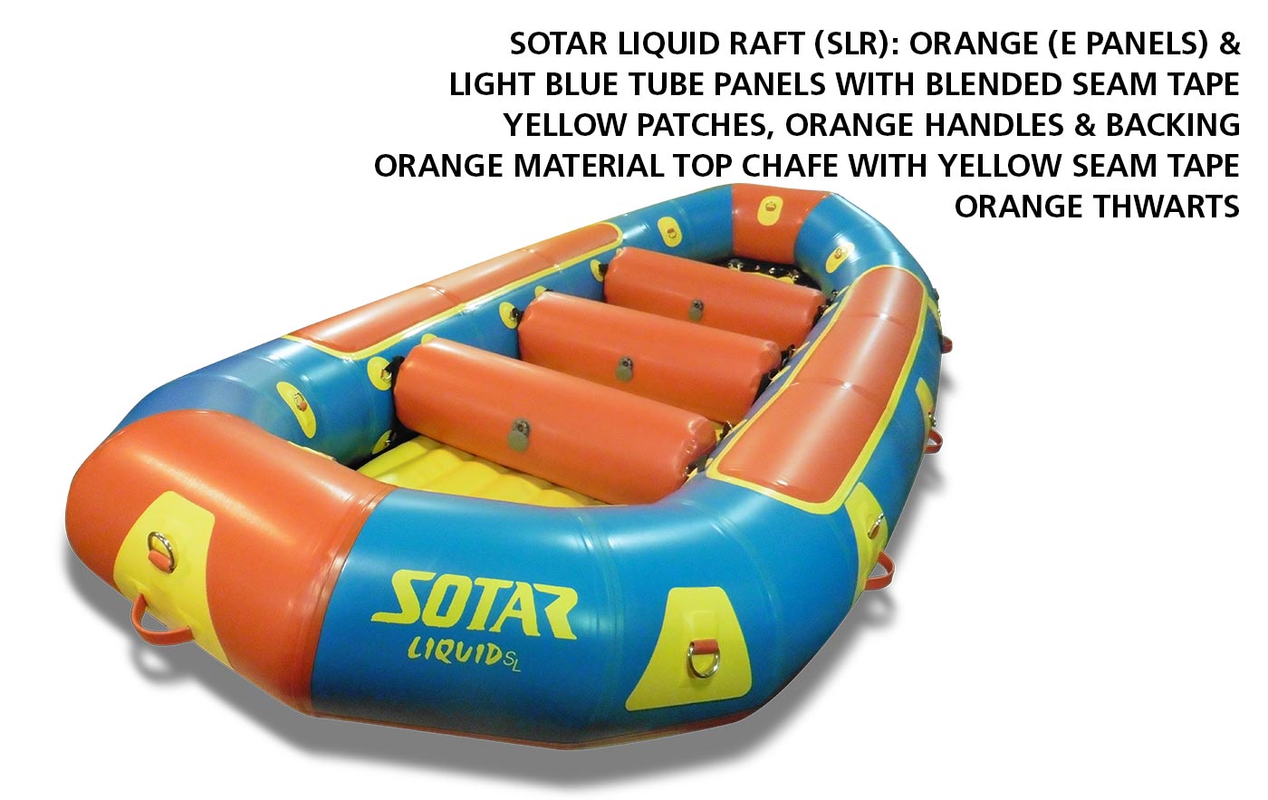 Multi Color SOTAR Liquid Raft in Light Blue, Yellow and Orange