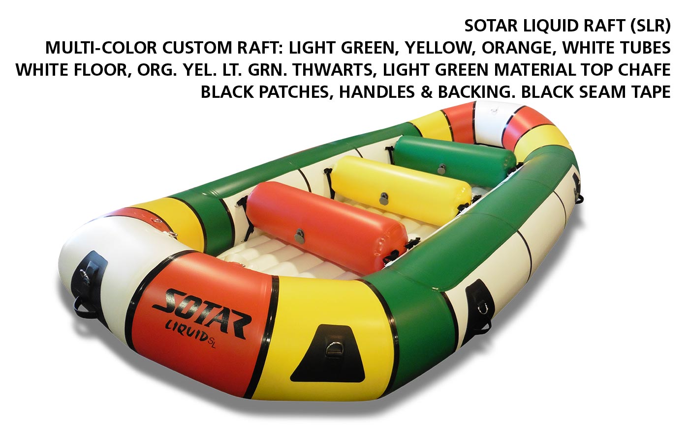 Multi Color SOTAR Liquid Raft in Light Green, Yellow and Orange