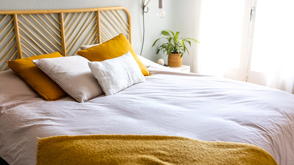 cushions on bed