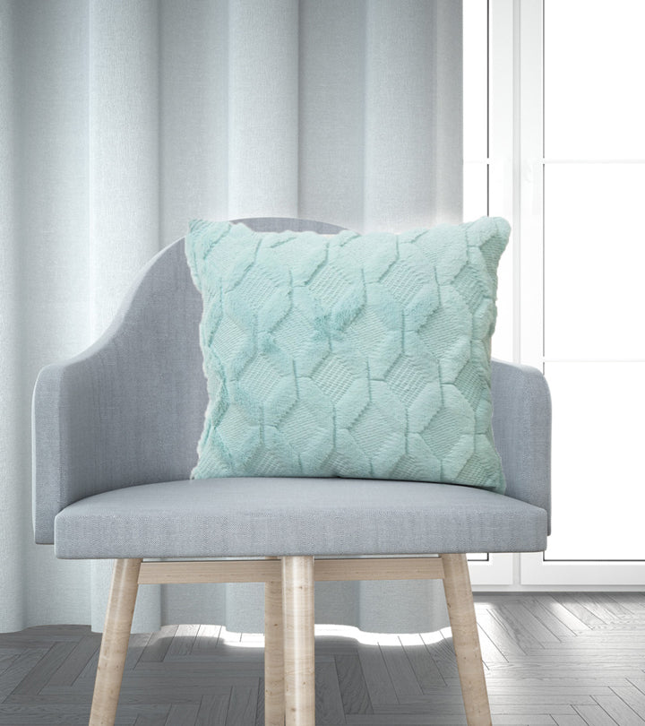 Teal Fluffy cushion cover