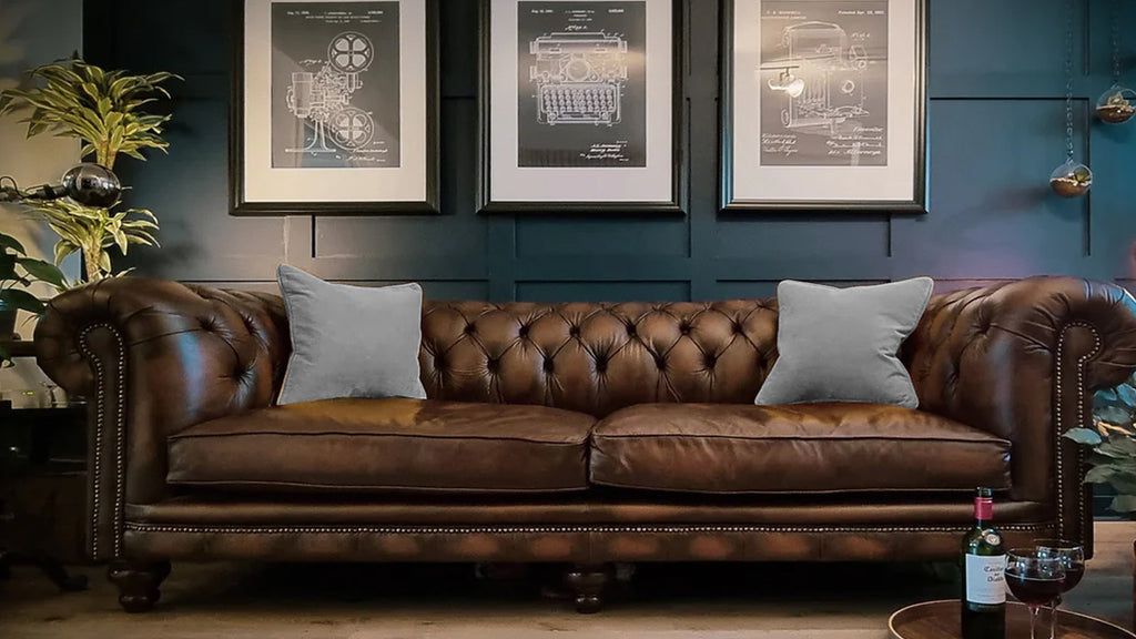grey cushion on a sofa