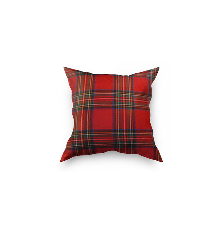 red tartan cushion cover