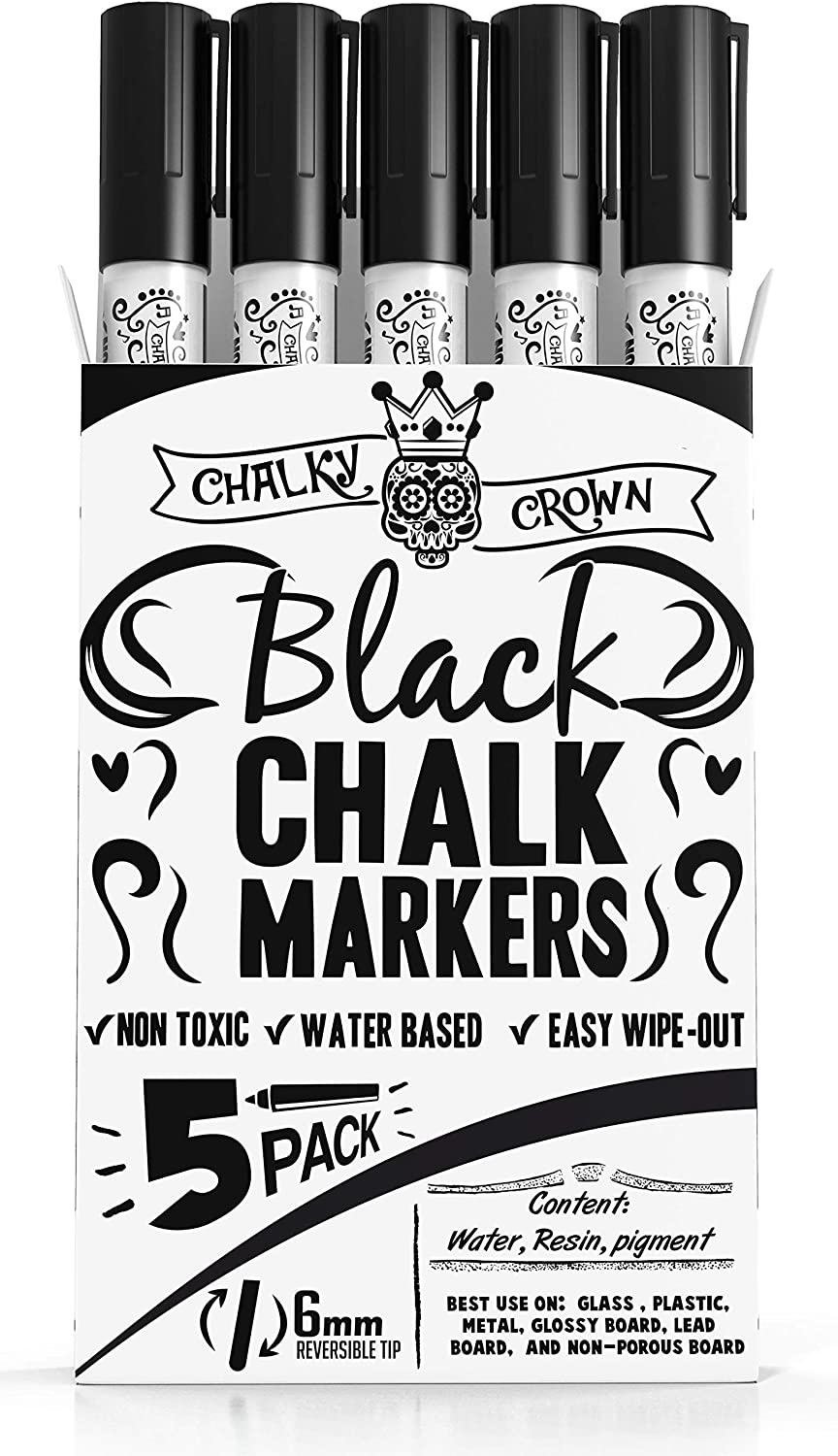 Bold Chalk Markers - Dry Erase Marker Pens - Liquid Chalk Markers for  Chalkboards, Signs, Windows, Blackboard, Glass - Reversible Tip (8 Pack) -  24