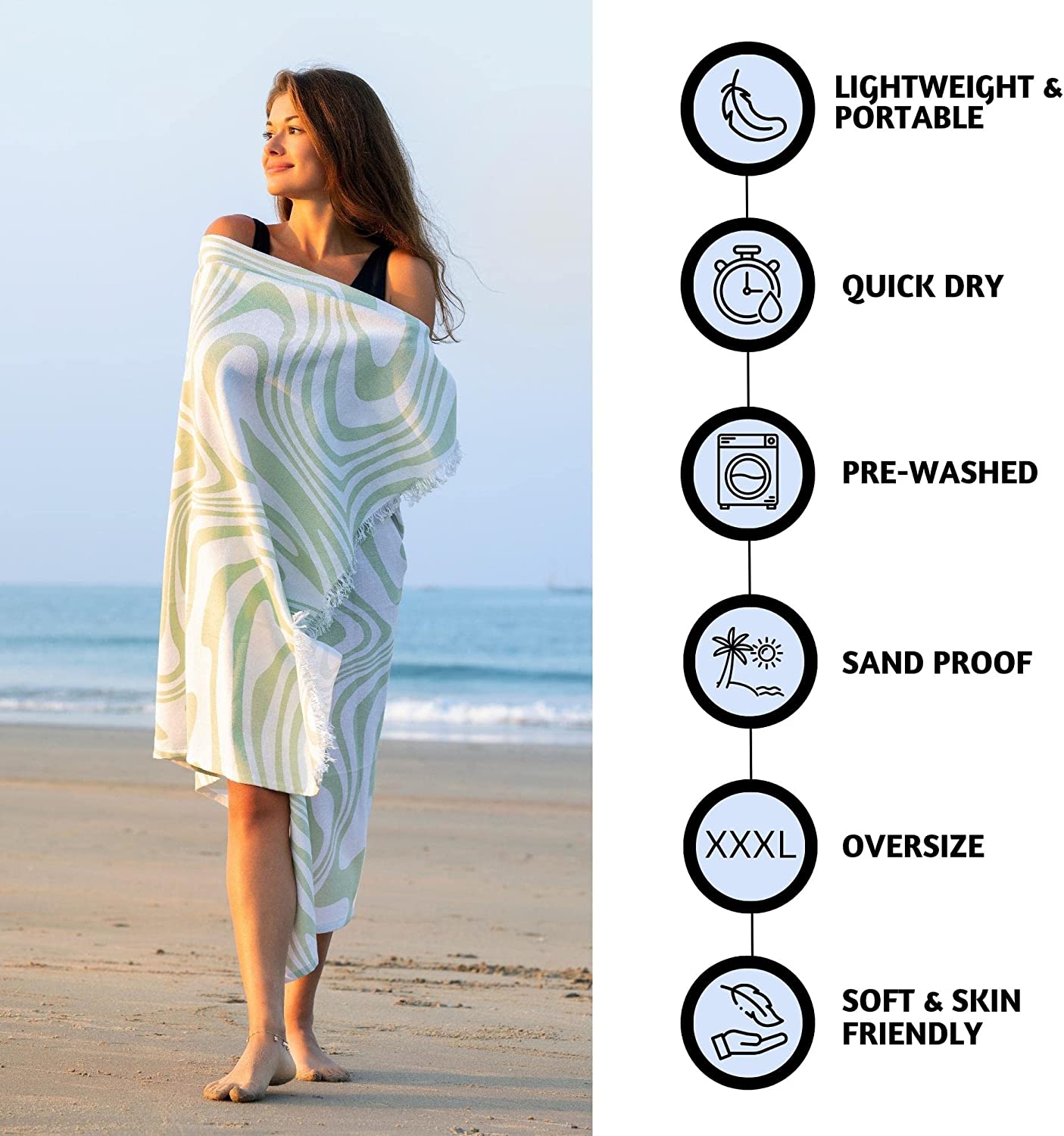 Beach towel 2025 size chart