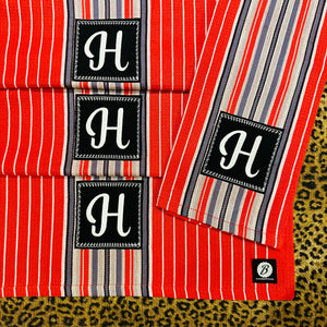 4 Pack 1 Letter Monogrammed Red 100% Cotton Large Towels - BonEful Fabrics and Boutique