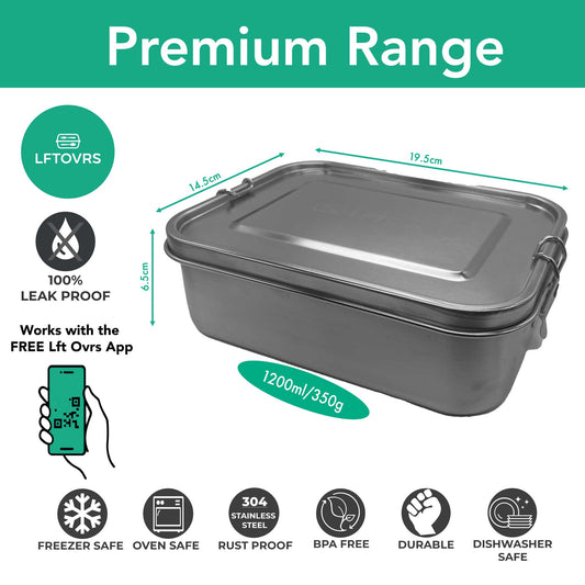 Starter Pack - 5 x 850ml Stainless Steel Lunchboxes with Dividers – LftOvrs