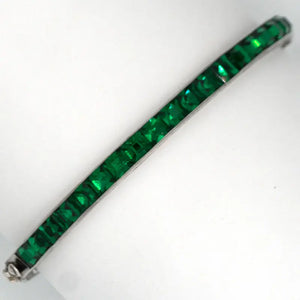 Emerald & Sterling Bangle - TruFaux Jewels