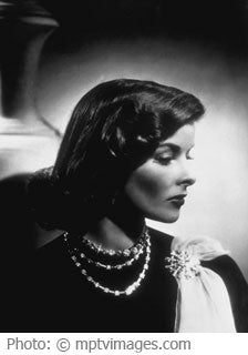 Katharine Hepburn wearing Paul Flato jewelry