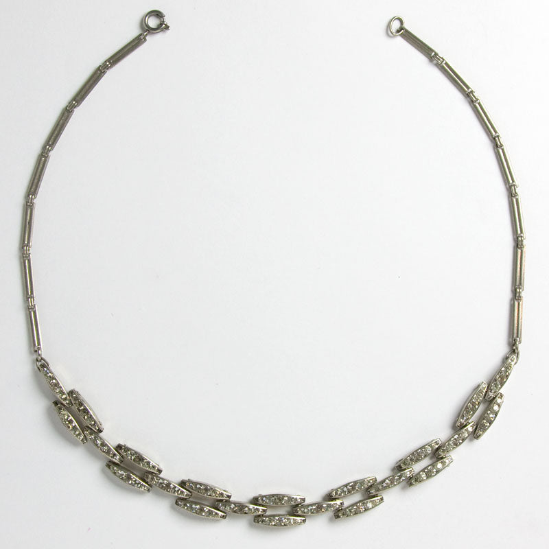 Silver Multi Row Diamante Chain Necklace - Lovisa