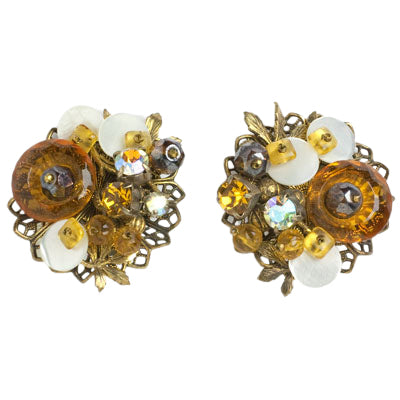 Citrine and topaz earrings by Alice Caviness