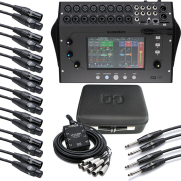 Allen & Heath Qu-24C Digital Mixer, Decksaver Cover, Dust Cover, (8) XLR  Cables Bundle