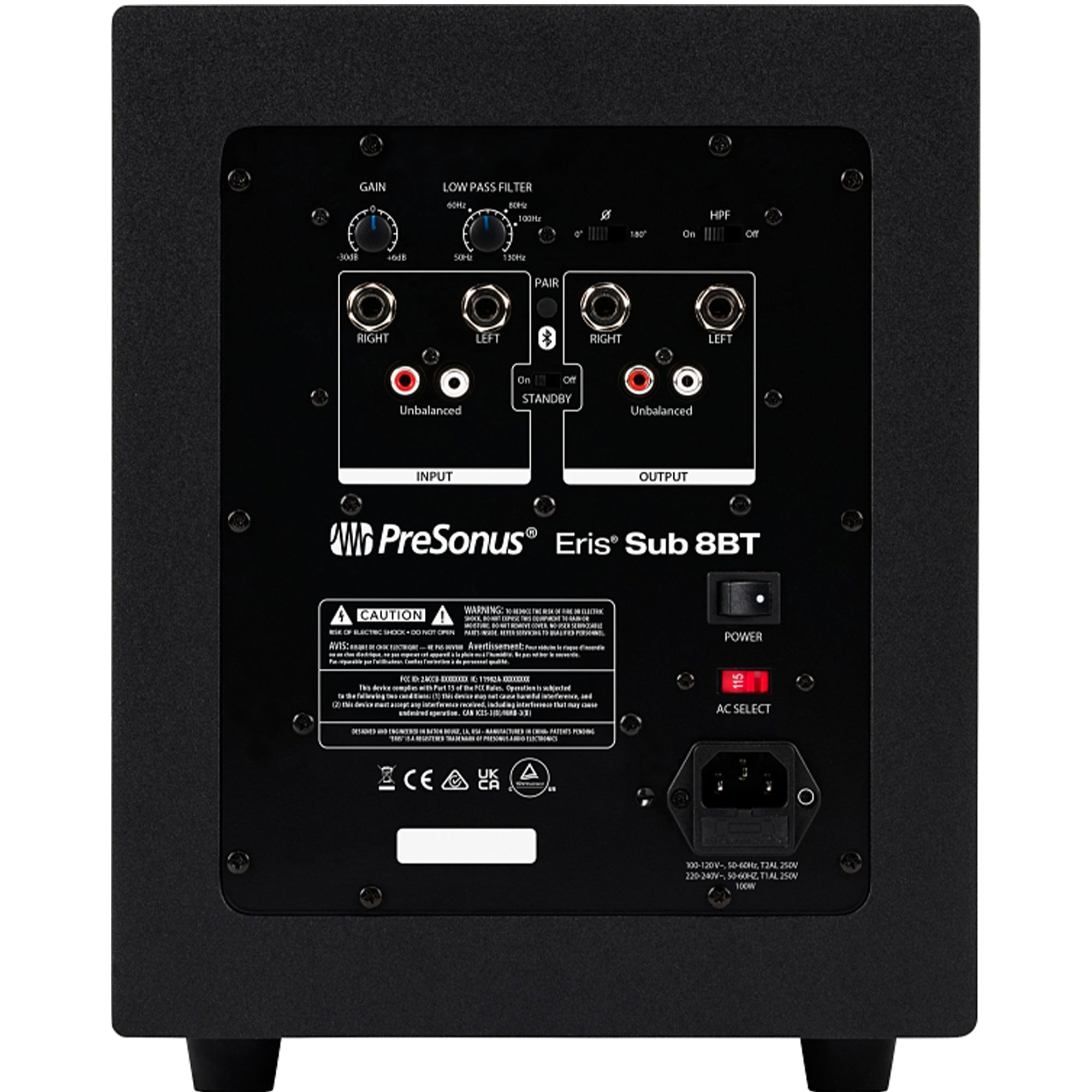 PreSonus Eris Sub 8BT 8" Active Studio Subwoofer with Bluetooth CABLE KIT - Image 3