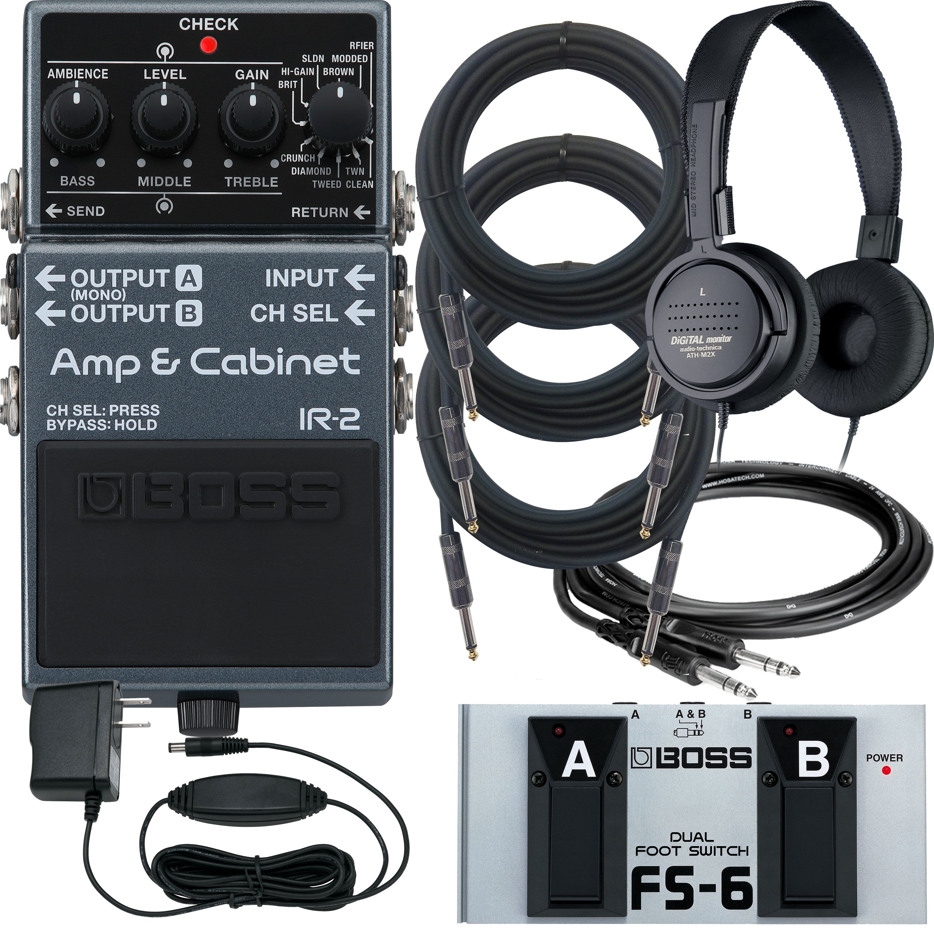 Boss IR-2 IR Amp and Cabinet Processor POWER AND CABLE KIT – Kraft