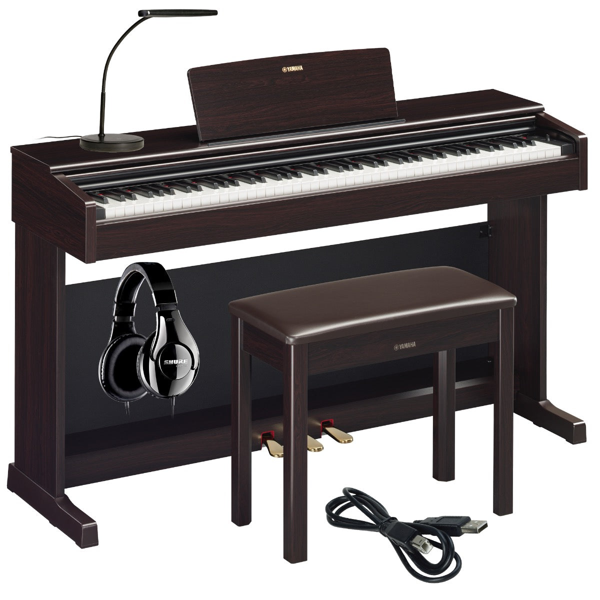 Yamaha Arius YDP-165 Digital Piano - Black COMPLETE HOME BUNDLE 