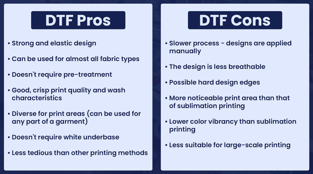 DTF Printing Pros and cons