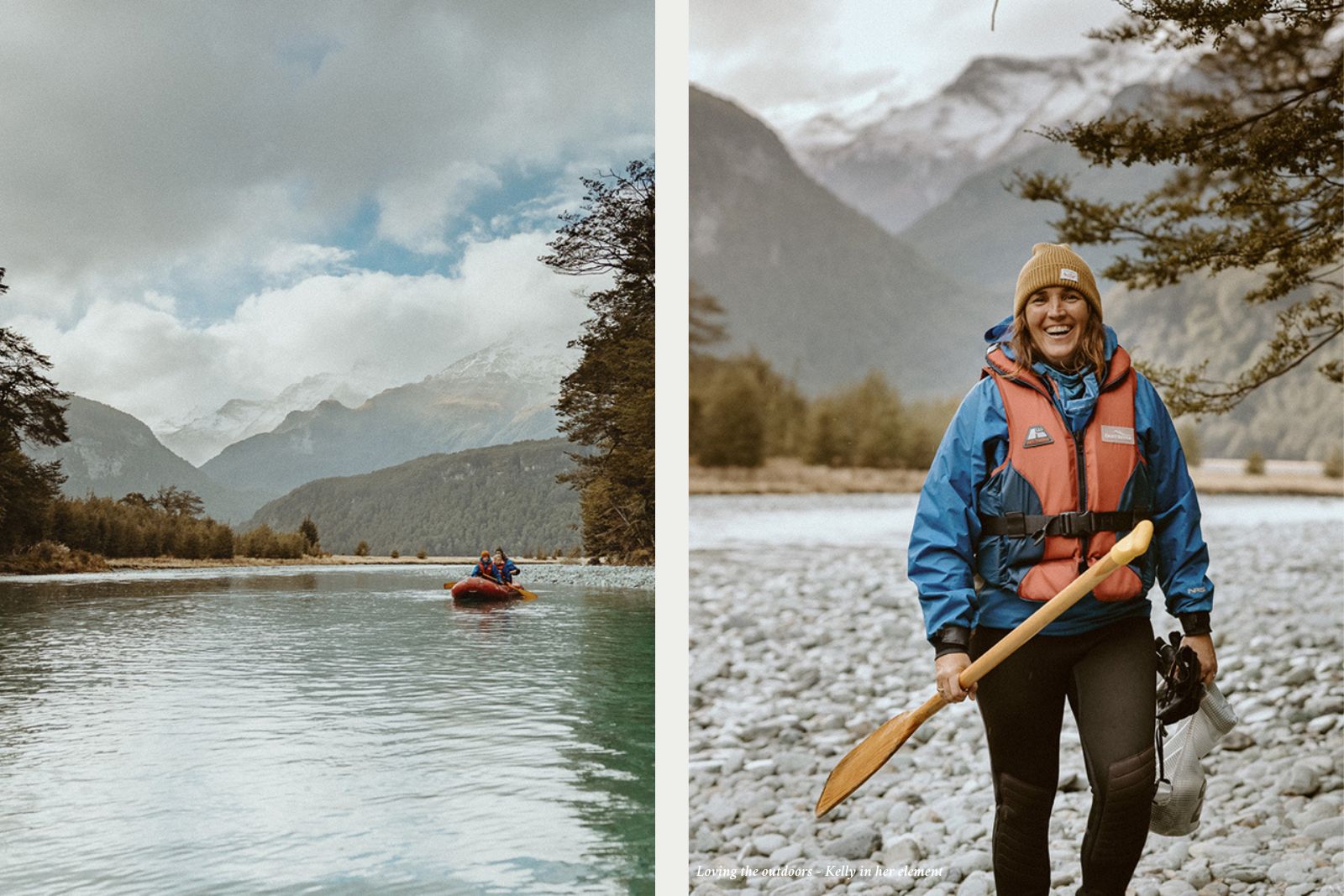 Kelly kayaking in New Zealand